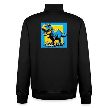 dinosaur - Unisex Organic Zip Sweatshirt by Stanley/Stella - black - Back - AI Model Male 185 light (185cm)