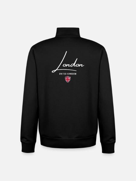 Londres au Royaume-Uni, j’adore Londres - Sweat zippé unisexe en coton bio Stanley/Stella - noir