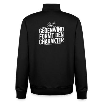 Gegenwind Formt Den Charakter Fahrrad Leidenschaft - Unisex Organic Zip Sweatshirt von Stanley/Stella - Schwarz - Hinten - AI Model Male 185 light (185cm)