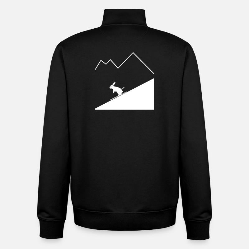 Rabbit Skier - Unisex Organic Zip Sweatshirt von Stanley/Stella - Schwarz
