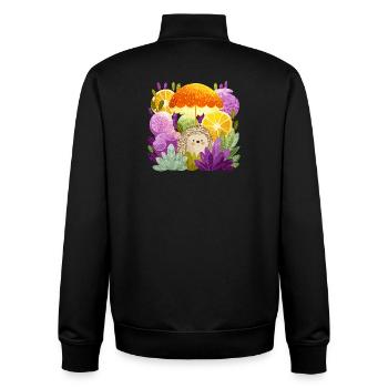 Igel unter Zitronenregen - Unisex Organic Zip Sweatshirt von Stanley/Stella - Schwarz - Hinten - AI Model Male 185 light (185cm)