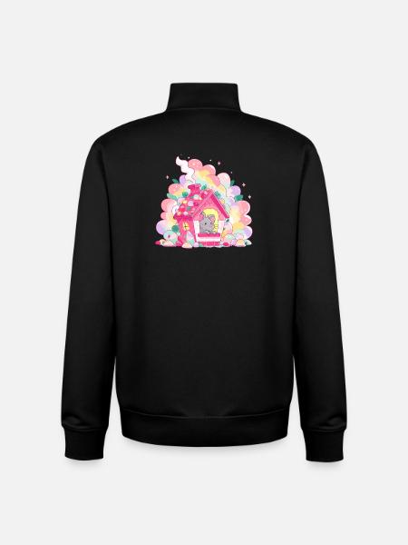 Sugar House with Mouse - Unisex Organic Zip Sweatshirt by Stanley/Stella - black