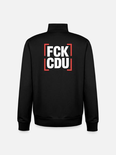 FCK CDU - Anti CDU/CSU Logo - Unisex Organic Zip Sweatshirt by Stanley/Stella - black