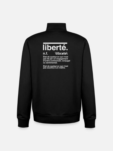 Freedom Definition Dictionary Style - Unisex Organic Zip Sweatshirt by Stanley/Stella - black