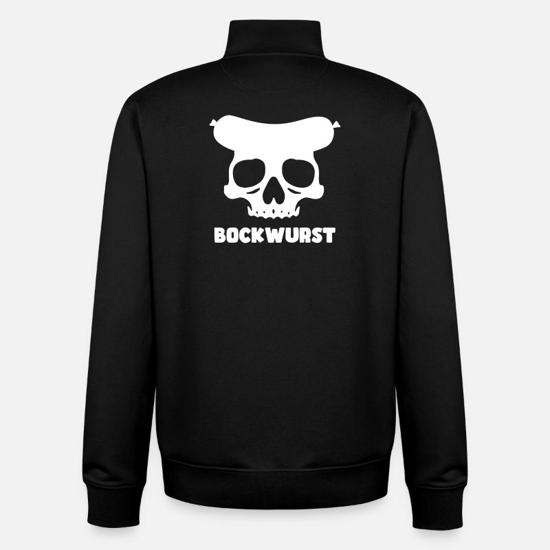 Bockwurst Skull Graphic - Unisex Organic Zip Sweatshirt by Stanley/Stella - black