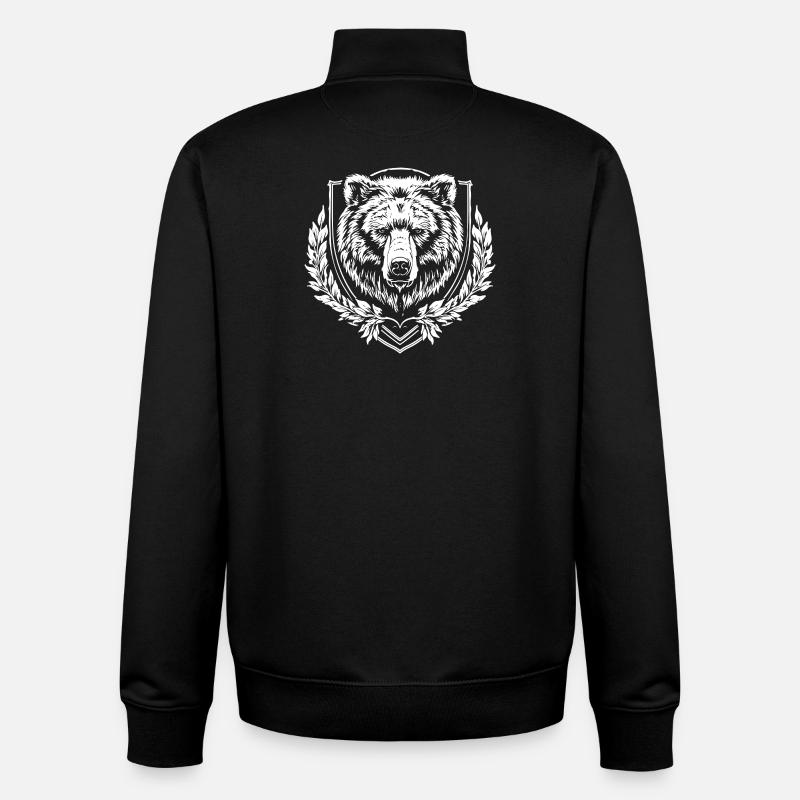 Bär Wappen - Unisex Organic Zip Sweatshirt von Stanley/Stella - Schwarz