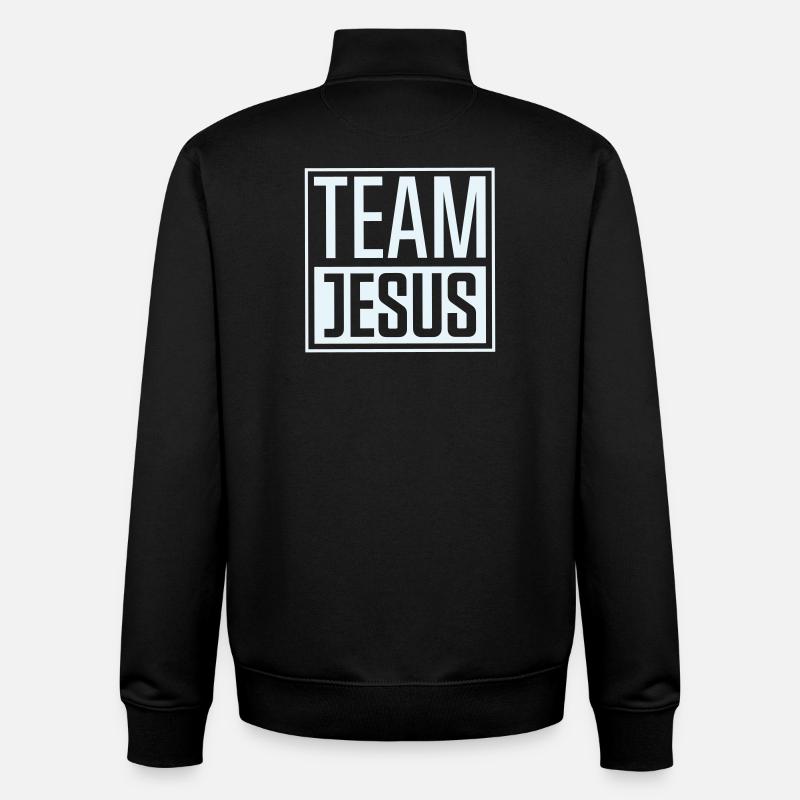 Équipe Jésus - Sweat zippé unisexe en coton bio Stanley/Stella - noir