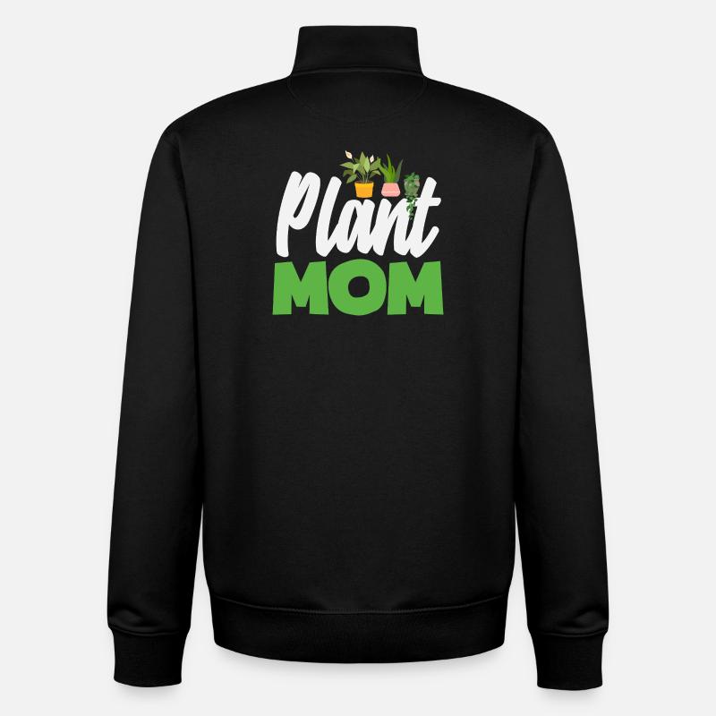 Maman amoureuse des plantes - Sweat zippé unisexe en coton bio Stanley/Stella - noir