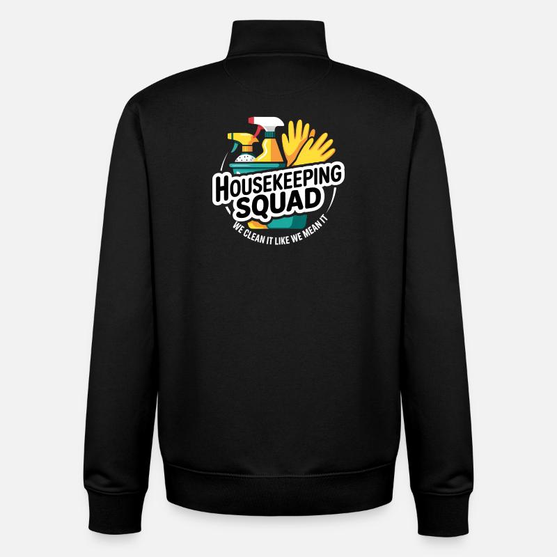 Lustiges Putzen Design - Unisex Organic Zip Sweatshirt von Stanley/Stella - Schwarz
