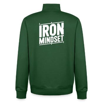 Iron Mindset - Unisex Organic Zip Sweatshirt by Stanley/Stella - bottle green - Back - AI Model Male 185 dark (185cm)