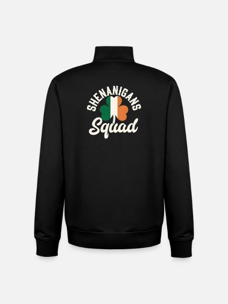 Irish Shenanigans Squad Shamrock Design - Unisex Organic Zip Sweatshirt by Stanley/Stella - black