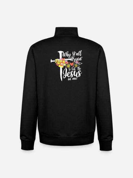 Cross flowers: Jesus in me - Unisex Organic Zip Sweatshirt by Stanley/Stella - black