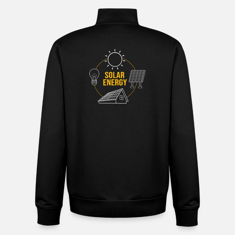 Cellules solaires Énergie solaire Énergies renouvelables - Sweat zippé unisexe en coton bio Stanley/Stella - noir