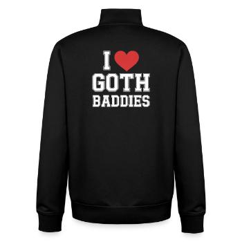 Ich Herz Goth-Bösewichte - Unisex Organic Zip Sweatshirt von Stanley/Stella - Schwarz - Hinten - AI Model Male 185 light (185cm)