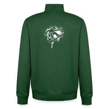 Lustiges Snowboard Motiv für Frauen - Unisex Organic Zip Sweatshirt von Stanley/Stella - Flaschengrün - Hinten - AI Model Male 185 dark (185cm)