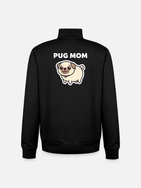 Süßes Mops-Mama-Hundeliebhaber-Design - Unisex Organic Zip Sweatshirt von Stanley/Stella - Schwarz