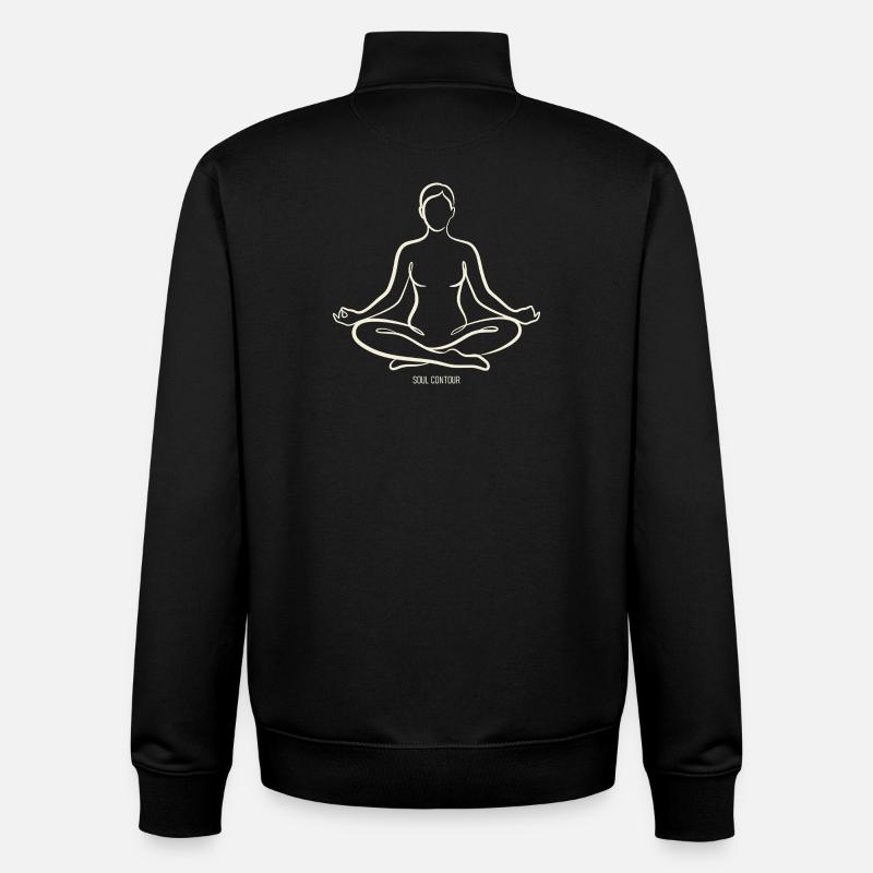 CONTOUR DE L’ÂME - Sukhasana - Sweat zippé unisexe en coton bio Stanley/Stella - noir