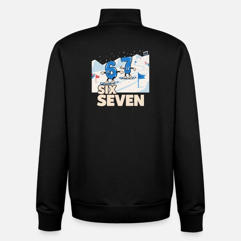 67 Snowboard Six Seven Memes - Sweat zippé unisexe en coton bio Stanley/Stella - noir