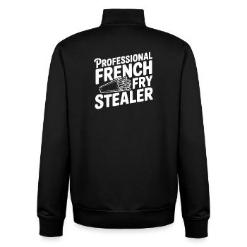 Professional French Fry Stealer - Unisex Organic Zip Sweatshirt by Stanley/Stella - black - Back - AI Model Male 185 light (185cm)