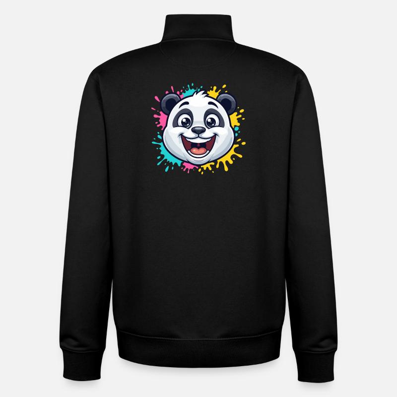 Panda Splash Farbwelt - Unisex Organic Zip Sweatshirt von Stanley/Stella - Schwarz