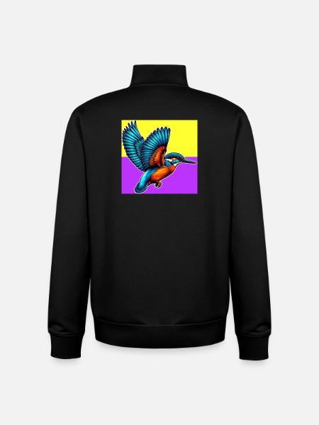 kingfisher - Unisex Organic Zip Sweatshirt by Stanley/Stella - black