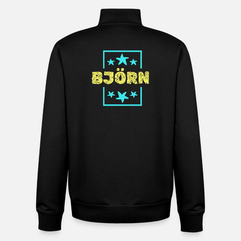 Bjoern comme anniversaire - Sweat zippé unisexe en coton bio Stanley/Stella - noir