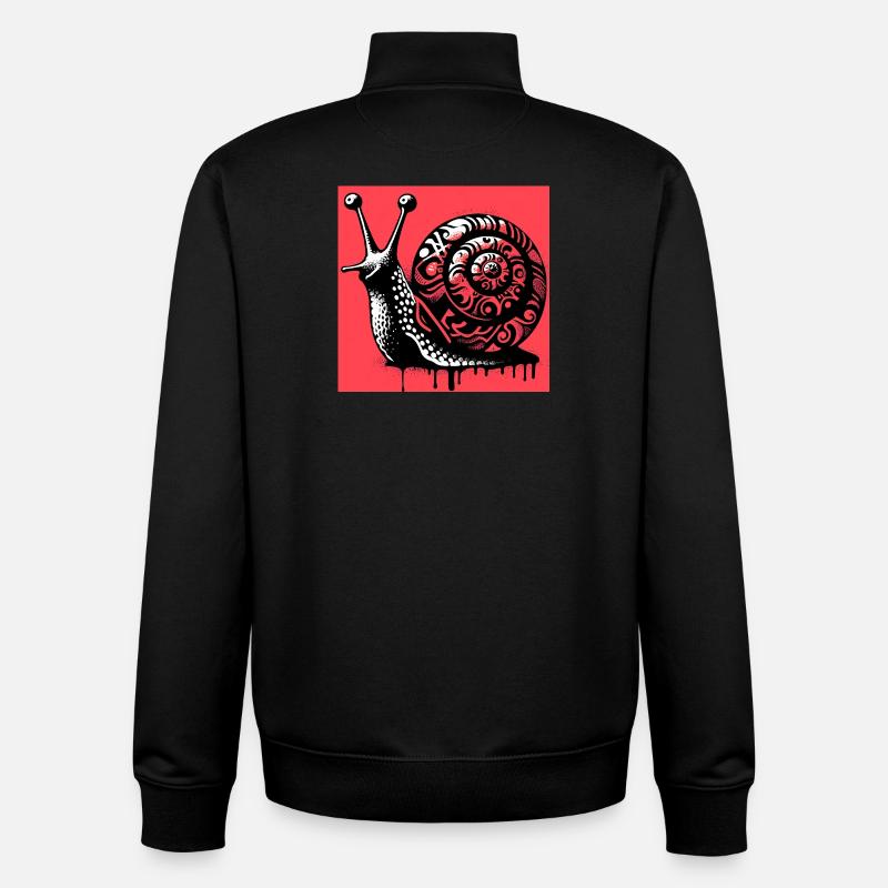 Escargot - Sweat zippé unisexe en coton bio Stanley/Stella - noir