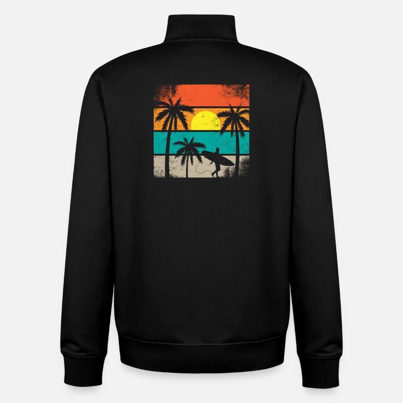 Sunset Surf Palm - Unisex Organic Zip Sweatshirt von Stanley/Stella - Schwarz