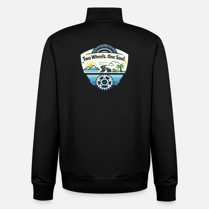 Deux roues, une âme - Sweat zippé unisexe en coton bio Stanley/Stella - noir