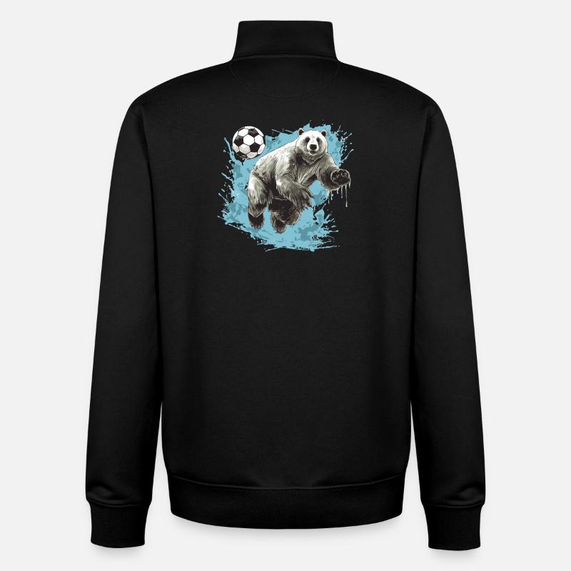 Eisbär Fussball Team Polar bär - Unisex Organic Zip Sweatshirt von Stanley/Stella - Schwarz