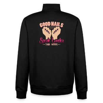 Nail Designer Nail Designer Cosmetics Nail Salon - Unisex Organic Zip Sweatshirt by Stanley/Stella - black - Back - AI Model Male 185 light (185cm)