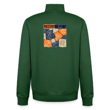 Patchwork Recycling - Unisex Organic Zip Sweatshirt by Stanley/Stella - bottle green - Back - AI Model Male 185 dark (185cm)