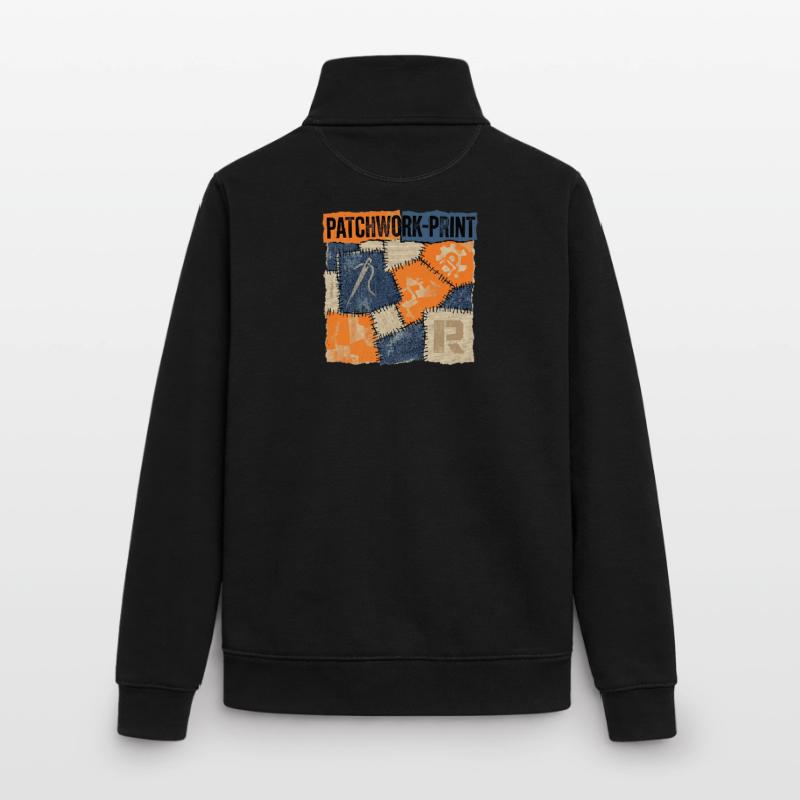 Recyclage patchwork Sweat zippé unisexe en coton bio Stanley/Stella
