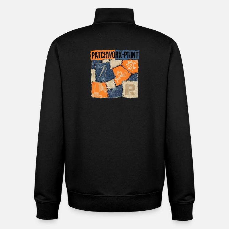 Patchwork Recycling - Unisex Organic Zip Sweatshirt von Stanley/Stella - Schwarz