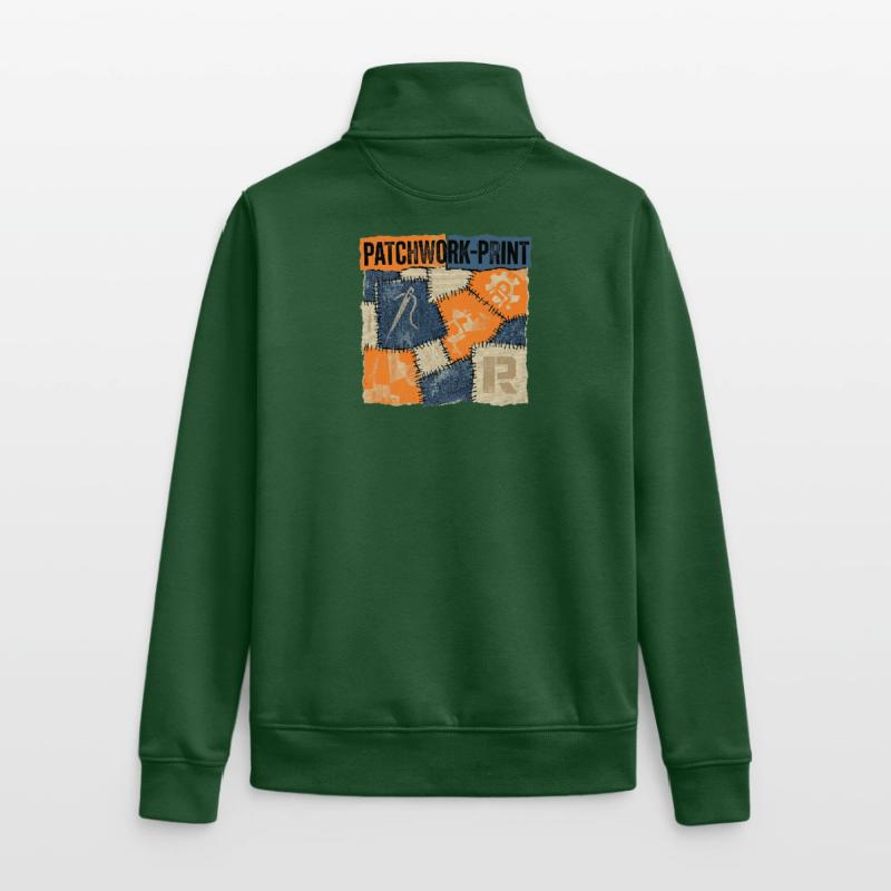 Recyclage patchwork Sweat zippé unisexe en coton bio Stanley/Stella