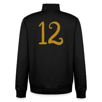 12 - Unisex Organic Zip Sweatshirt von Stanley/Stella - Schwarz - Hinten - AI Model Male 185 light (185cm)