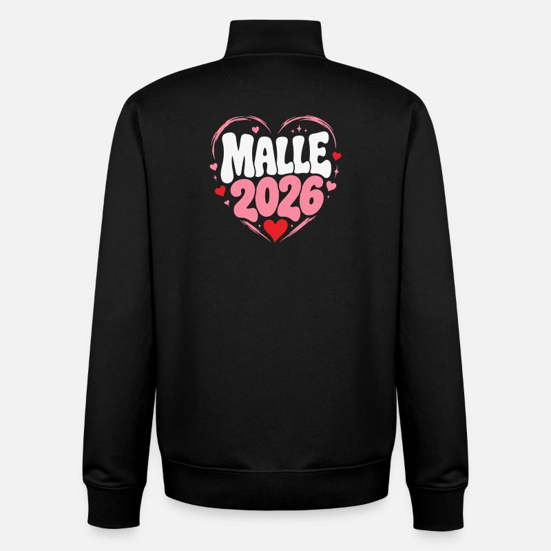 Malie 2026 Heart Design - Sweat zippé unisexe en coton bio Stanley/Stella - noir
