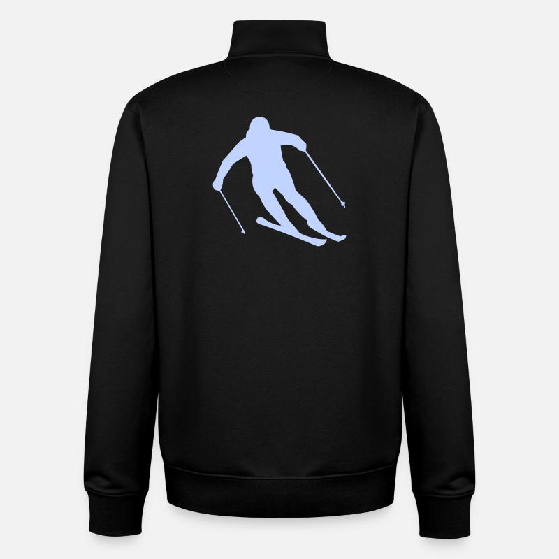 Winterschuss Skifahrer Silhouette - Unisex Organic Zip Sweatshirt von Stanley/Stella - Schwarz