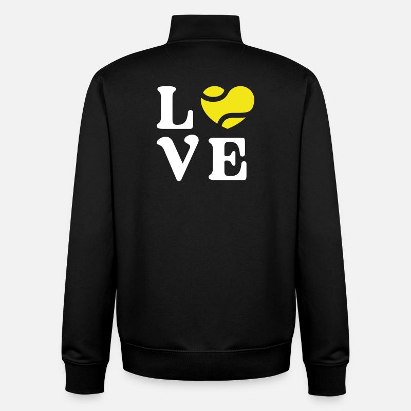 Amour du tennis - Sweat zippé unisexe en coton bio Stanley/Stella - noir