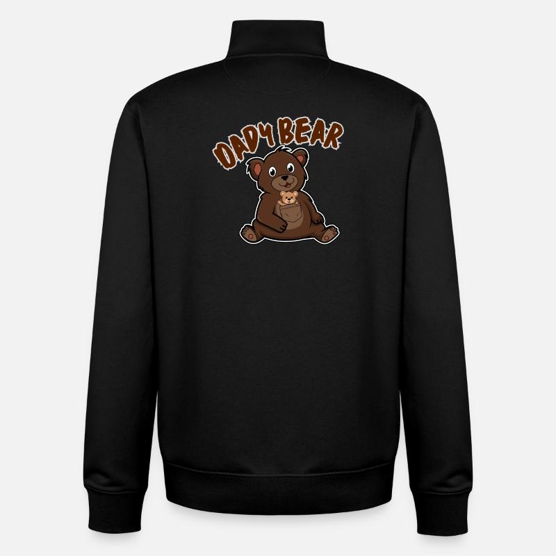 Papa Bear and his Bear - Unisex Organic Zip Sweatshirt by Stanley/Stella - black