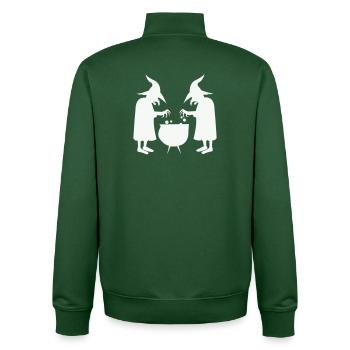 Des sorcières remuant des potions magiques - Sweat zippé unisexe en coton bio Stanley/Stella - vert bouteille - Dos - AI Model Male 185 dark (185cm)