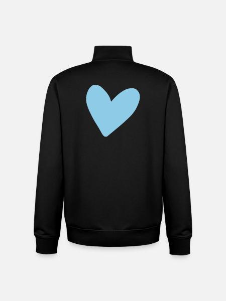 Blue Heart: Two-dimensional minimal style - Unisex Organic Zip Sweatshirt by Stanley/Stella - black