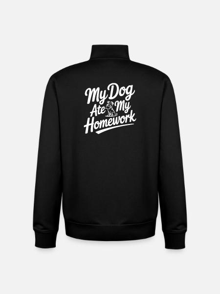 Mon chien a mangé mes devoirs - Sweat zippé unisexe en coton bio Stanley/Stella - noir