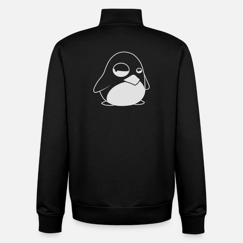 TUX Penguin, LINUX - Sweat zippé unisexe en coton bio Stanley/Stella - noir