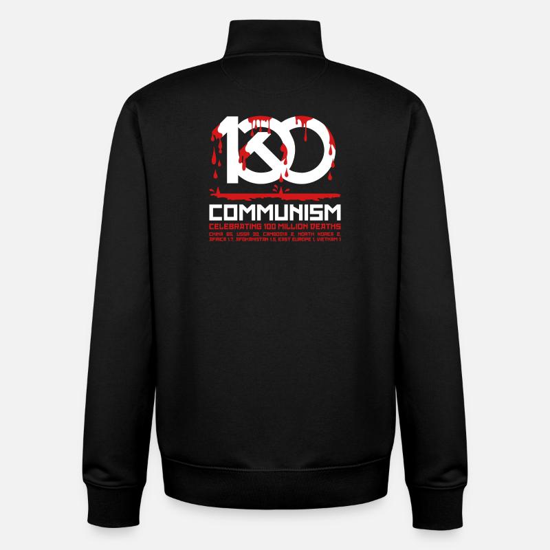 Communism, celebrating 100 million deaths - Sweat zippé unisexe en coton bio Stanley/Stella - noir
