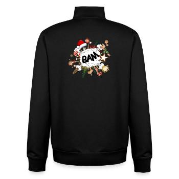 lustige Comic Blase - Stressfaktor Weihnachtszeit - Unisex Organic Zip Sweatshirt von Stanley/Stella - Schwarz - Hinten - AI Model Male 185 light (185cm)