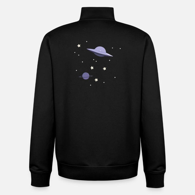 OVNI dans l’espace - Sweat zippé unisexe en coton bio Stanley/Stella - noir