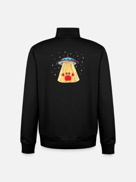 Alien Crab Visitor - Unisex Organic Zip Sweatshirt by Stanley/Stella - black