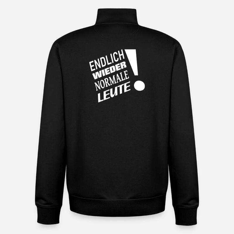 Endlich wieder normale Leute - Unisex Organic Zip Sweatshirt von Stanley/Stella - Schwarz