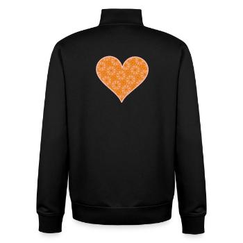Cœur orange rose - Sweat zippé unisexe en coton bio Stanley/Stella - noir - Dos - AI Model Male 185 light (185cm)